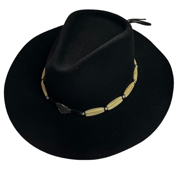 Harley-Davidson Other - Harley Davidson Motor Cycles Black 100% Wool satin lined cowboy Hat size XL